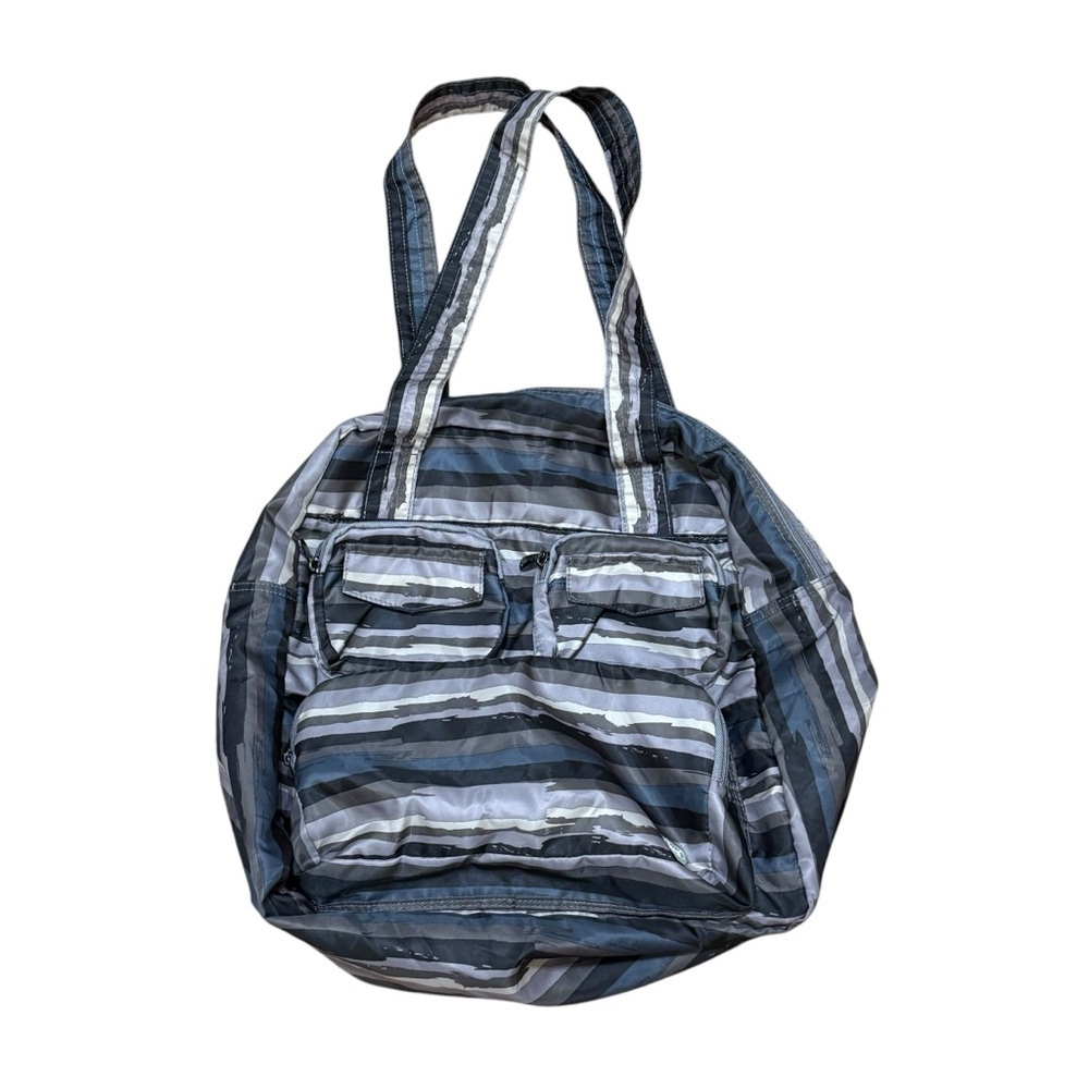 LUG PUDDLE JUMPER Multicolor Striped Packable Tote Bag Nylon Purse Foldable Bag
